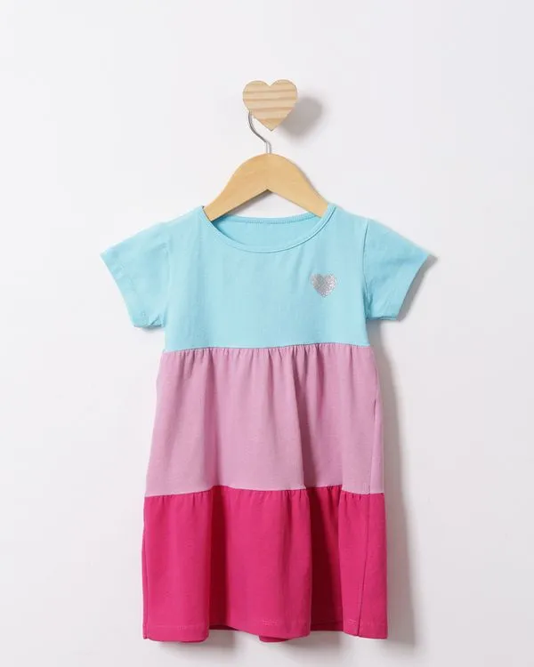 Vestido Infantil Curto Três Marias Estampa Frontal Azul 6