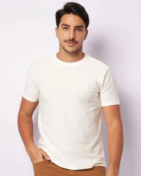 Camiseta Masculina Texturizada Manga Curta Off White G