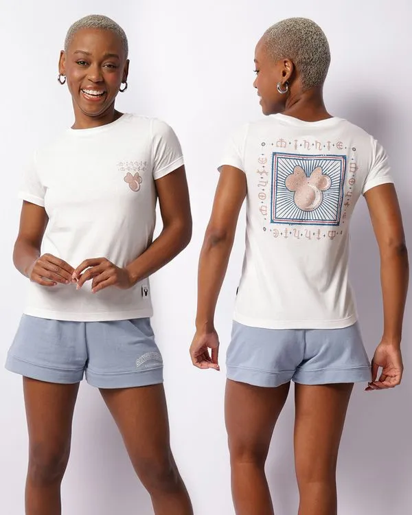 Camiseta Feminina Minnie Manga Curta Branca G