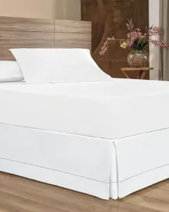 Saia Para Cama Box Solteiro Casanova Com Ponto Palito Branca UN