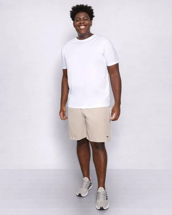 Bermuda Esportiva Plus Size Masculina Fitter Bege G3