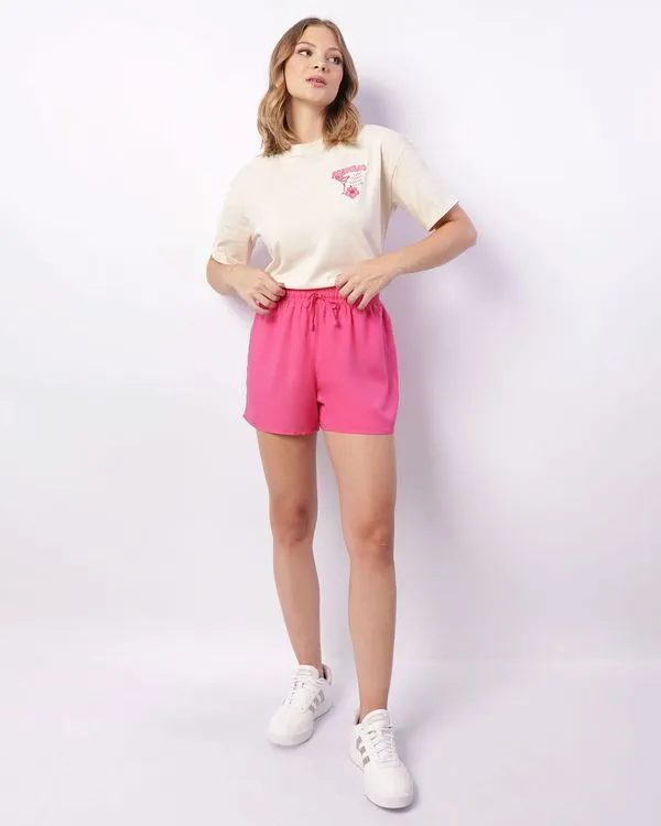 Short Feminino Curto Berry & Co. Viscose Rosa M