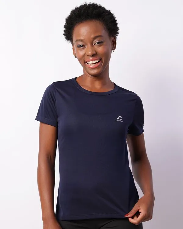 Camiseta Fitness Feminina Fitter Manga Curta Marinho GG