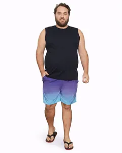 Bermuda Plus Size Masculina Esportiva Degradê Azul G2