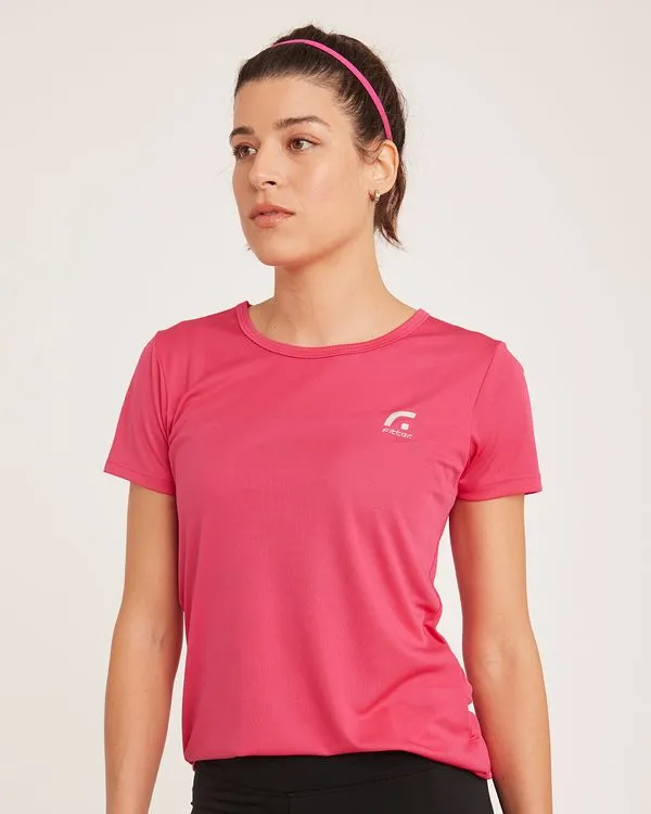 Camiseta Fitness Feminina Fitter Dry Fit Básica Rosa P