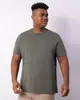 Camiseta Plus Size Masculina Manga Curta Básica Verde G2