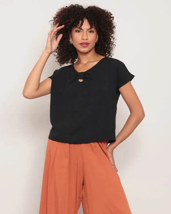 Blusa Feminina Manga Japonesa Preta GG