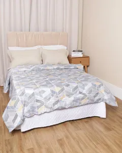 Edredom Casal Andreza 180cmx210cm Dupla Face Estampado Branco UN