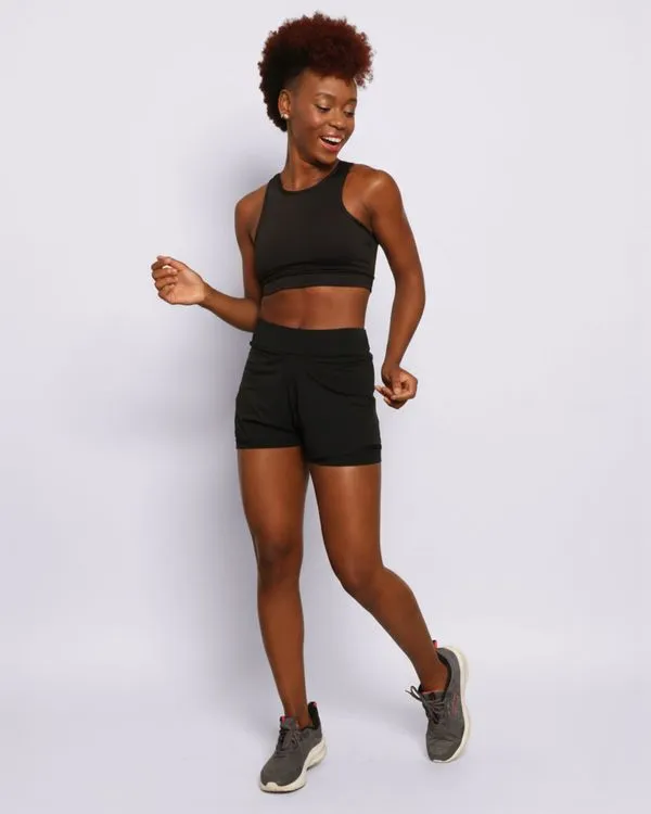 Short Fitness Feminino Curto Fitter Preto GG