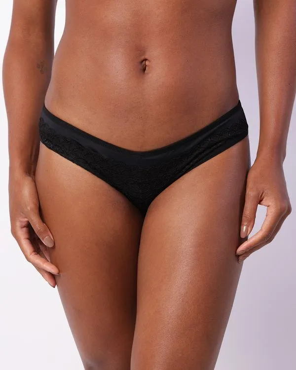 Calcinha Feminina Biquíni Com Renda Preta GG