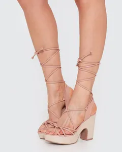 Sandália Feminina Meia Pata Tiras Villarosa Rosa Claro 37