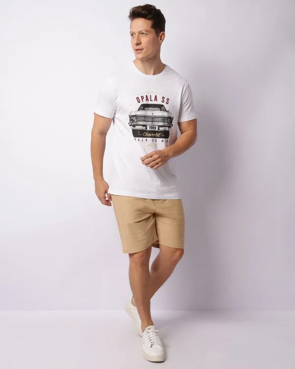 Bermuda Masculina Reta Moletinho Texturizada Bege P