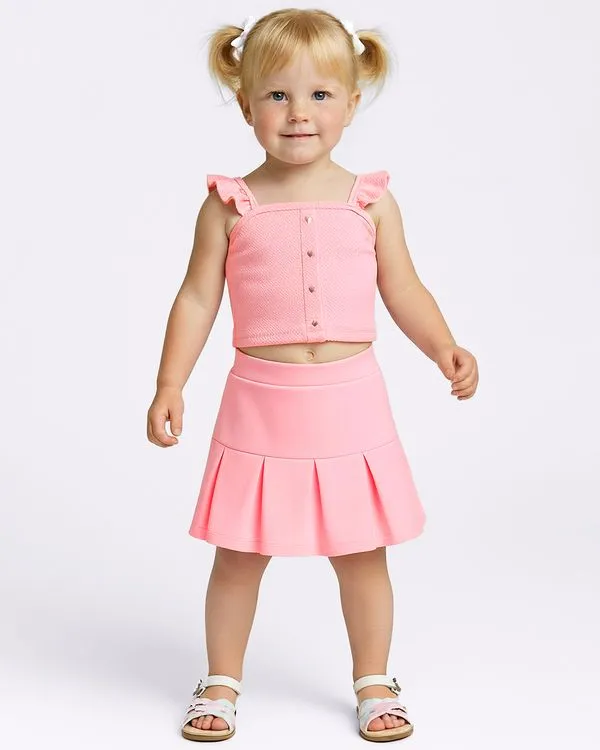 Blusa Bebê Alcinha com Babado Tachinhas Coração Rosa 3