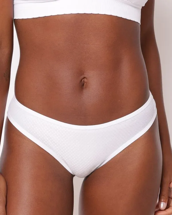 Calcinha Feminina Fio Duplo Texturizada Branca P