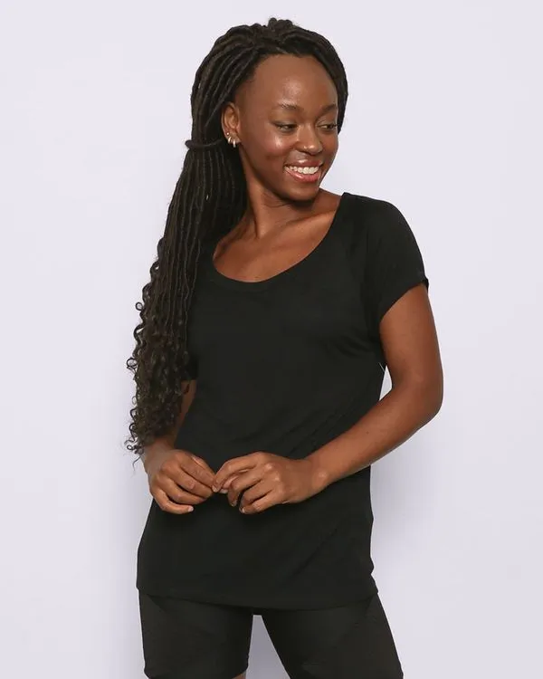 Blusa Feminina Fitness Fitter Mullet Recorte Frontal Preta G