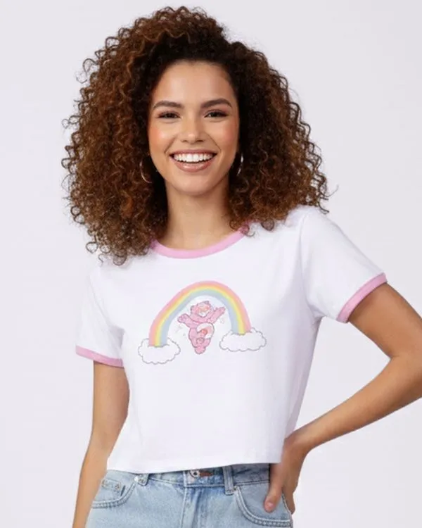 Camiseta Cropped Feminina Ursinhos Carinhosos Branca M