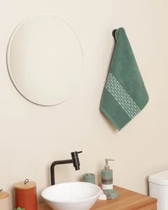 Toalha De Rosto 48cmx70cm cm Faixa Texturizada Verde UN
