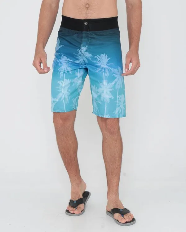 Bermuda Masculina Surf Estampa Floral Degradê Azul Claro 42
