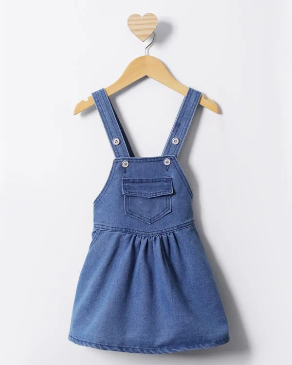 Salopete Bebê Jeans Com Bolso Azul 3