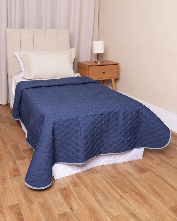 Colcha Solteiro 150cmX240cm Andreza Dupla Face Marinho UN
