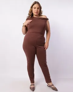 Calça Feminina Plus Size Legging Montaria Marrom G2