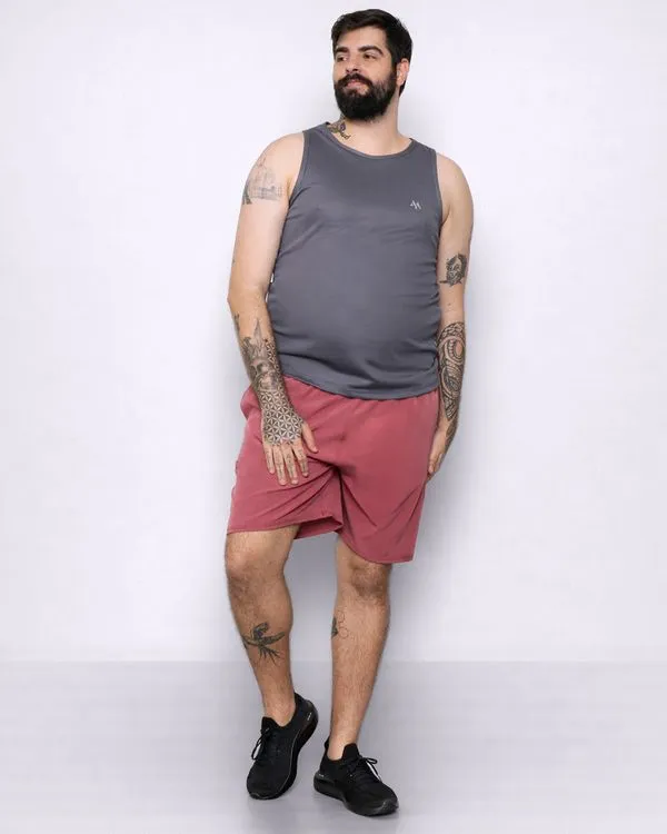 Bermuda Esportiva Plus Size Masculina Reta Fitter Vermelha G4