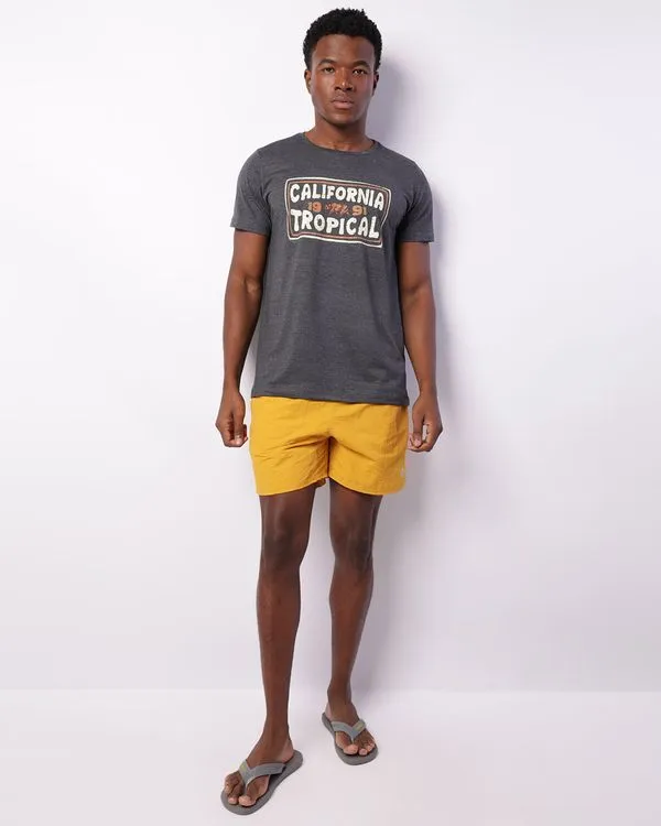 Short Masculina Surf Com Bolsos Mostarda M