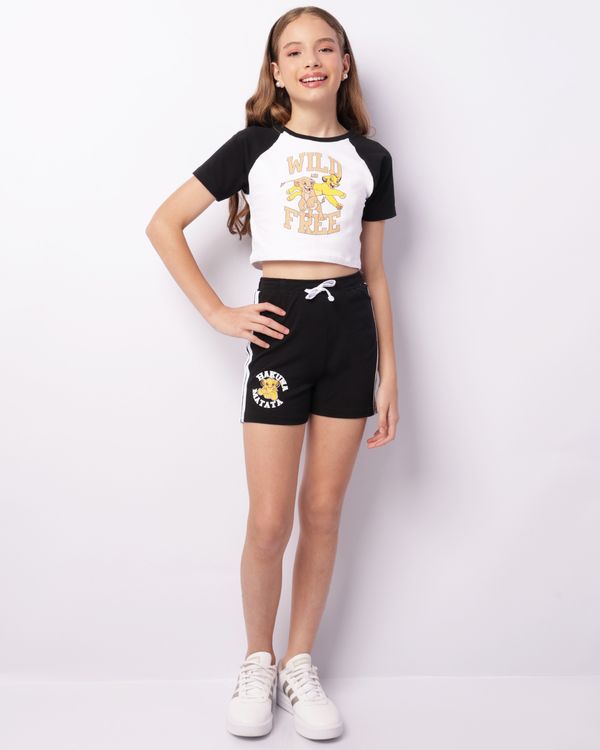 Short Juvenil Curto Listrado Disney O Rei Leão Preto 10