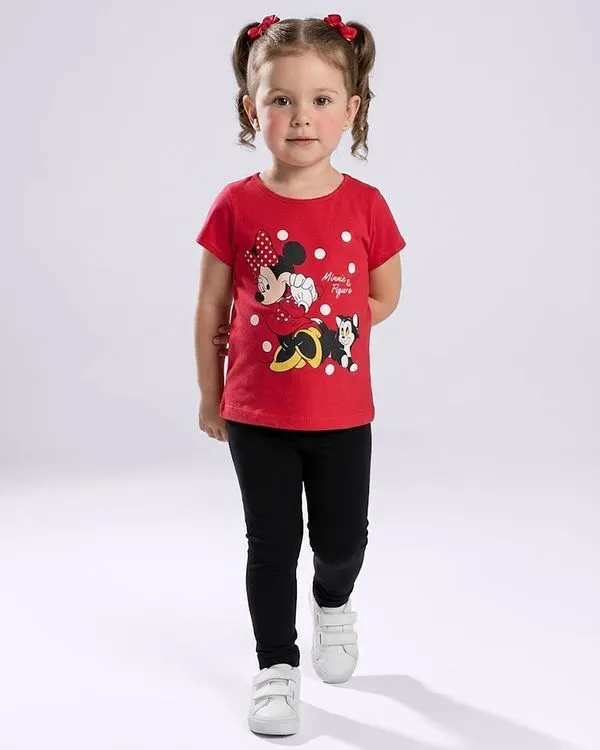 Camiseta Bebê Algodão Disney Minnie Vermelha 2
