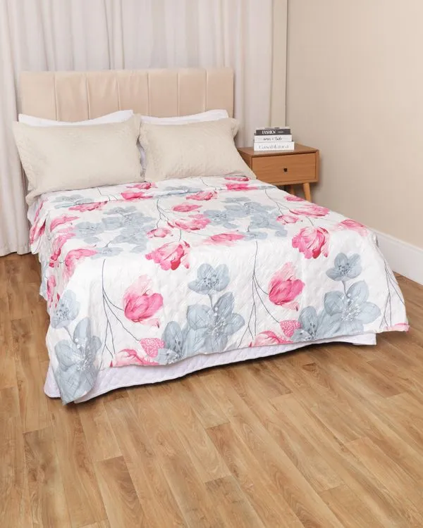 Colcha Casal Arte & Cazza 170 Fios Matelassê Estampada Branca UN
