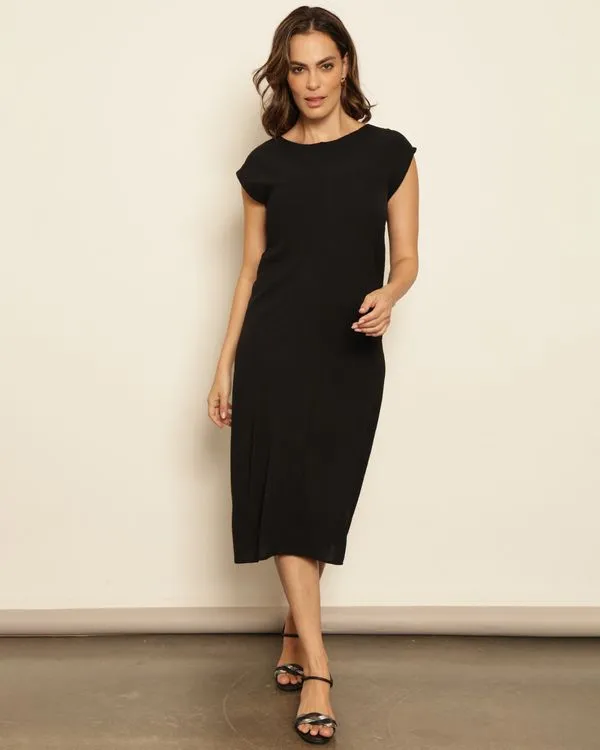 Vestido Feminino Midi Preto P