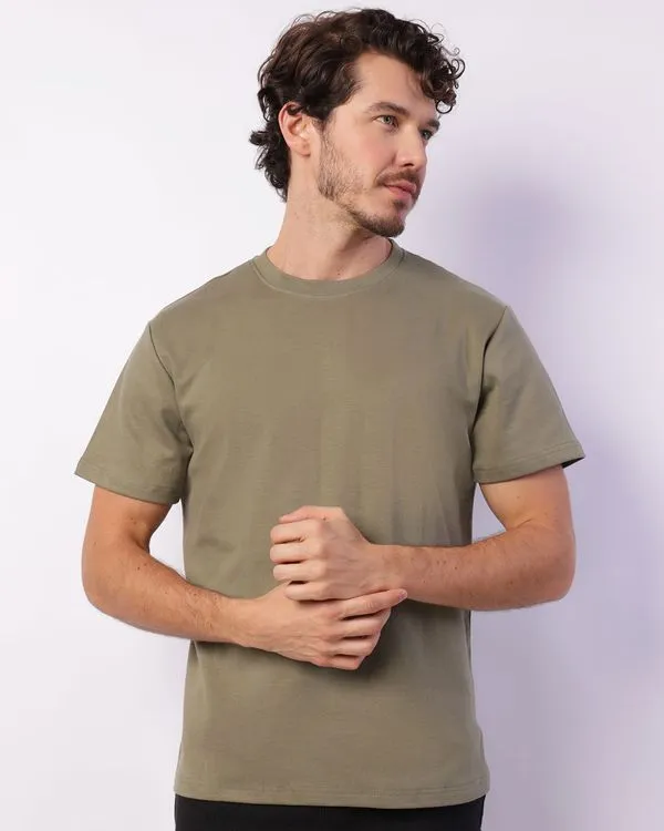 Camiseta Masculina Manga Curta Algodão Premium Verde GG