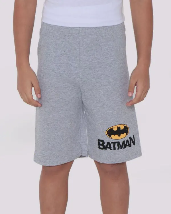 Bermuda Moletinho Infantil Liga da Justiça Batman Cinza 8