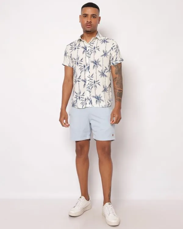 Bermuda Masculina Reta com Bolsos Cordão Azul GG