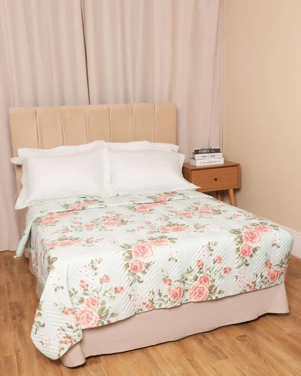 Colcha Casal Matelassê Arte & Caza Estampado Azul UN