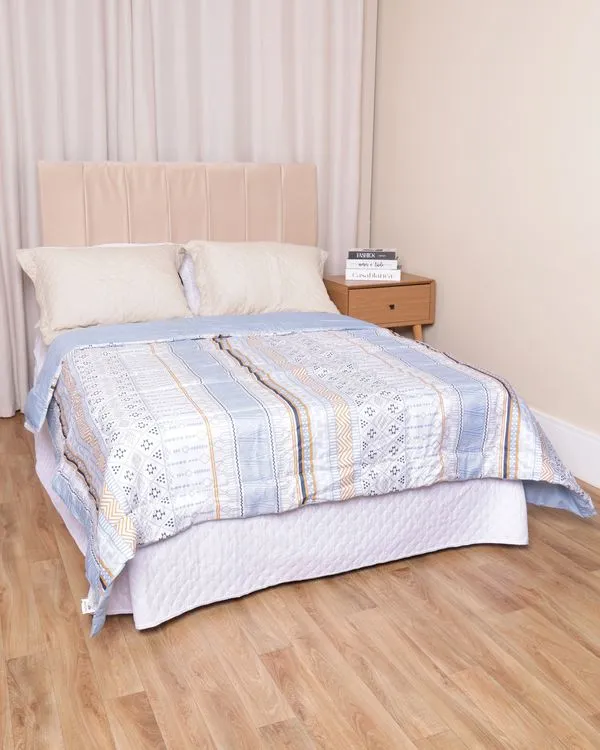 Edredom Casal Andreza 180cm x 210cm Estampado Branco UN