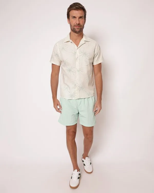 Bermuda Surf Masculina Reta Poliamida com Bolsos Verde G