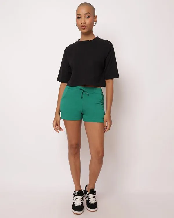 Short Feminino Cordão Decorativo Com Bolsos Verde M