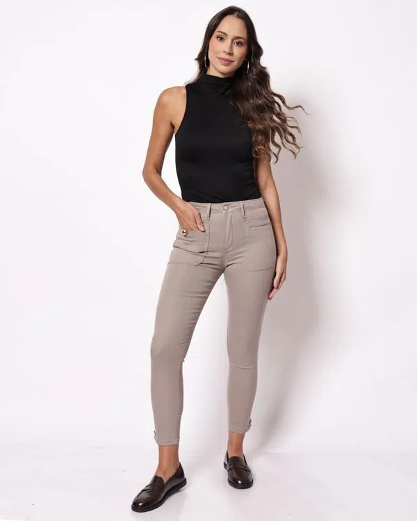 Calça Sarja Feminina Skinny Biotipo Bege 46