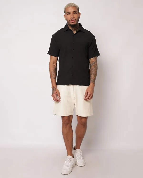 Bermuda Masculina Algodão Texturizada com Bolsos Off White G