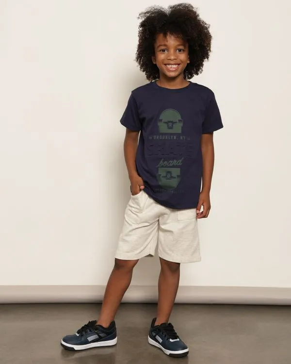 Bermuda Infantil Moletinho Reta Bege 4