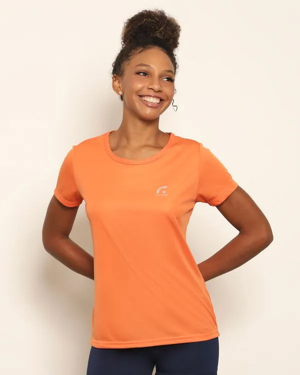 Blusa Feminina Manga Curta Fitness Fitter Laranja M