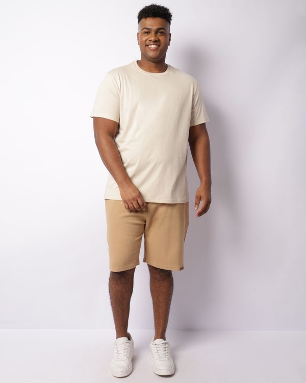 Bermuda Plus Size Masculina Reta Texturizada Bege G3