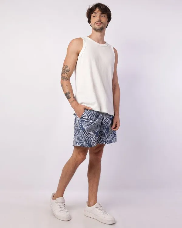 Bermuda Surf Masculina Estampada com Bolsos Azul G