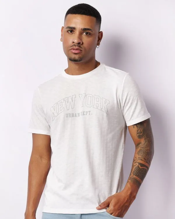 Camiseta Masculina Manga Curta Maquinetada Branca M