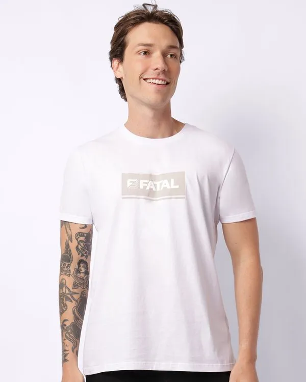 Camiseta Masculina Fatal Algodão com Estampa Manga Curta Branca G