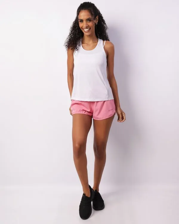 Short Fitness Feminino Curto Boxer Bolso Rosa M