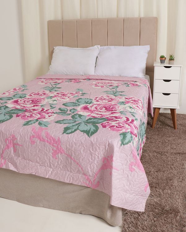 Colcha Casal com Viés Romântico 150 Fios Matelassê Arte & Cazza Rosa Médio UN