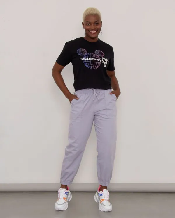 Calça Feminina Jogger Linho Lilás 42