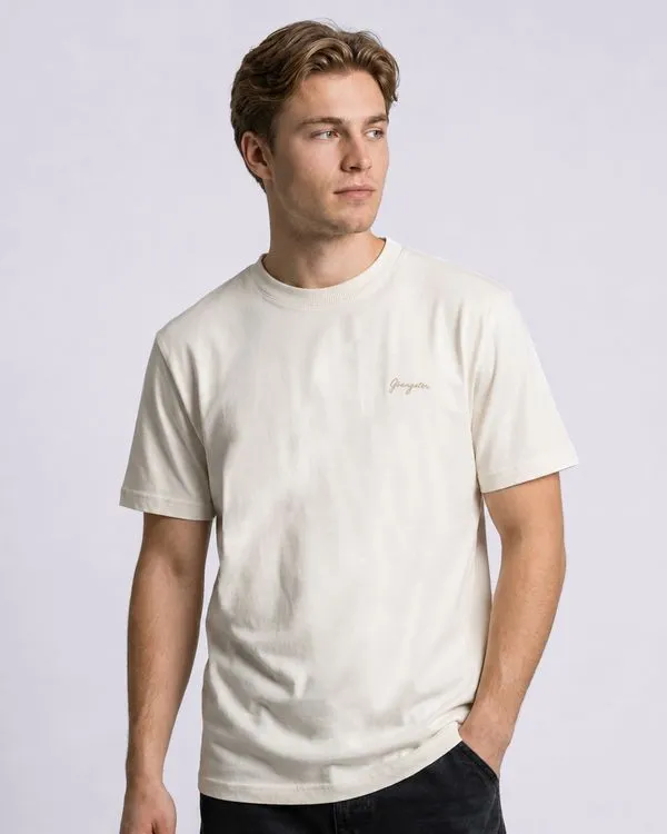 Camiseta Masculina Gangster Algodão Manga Curta Off White M
